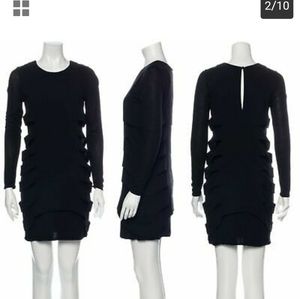 Alice and Olivia Wool Cutout Dress with fitted stretch liner